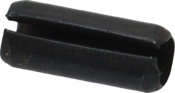 Made in USA - 1/4" Diam x 5/8" Long Slotted Spring Pin - Grade 1070-1090 Alloy Steel, Black Oxide Finish - USA Tool & Supply
