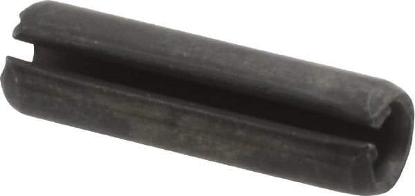 Made in USA - 1/4" Diam x 7/8" Long Slotted Spring Pin - Grade 1070-1090 Alloy Steel, Black Oxide Finish - USA Tool & Supply