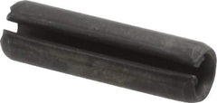 Made in USA - 1/4" Diam x 7/8" Long Slotted Spring Pin - Grade 1070-1090 Alloy Steel, Black Oxide Finish - USA Tool & Supply