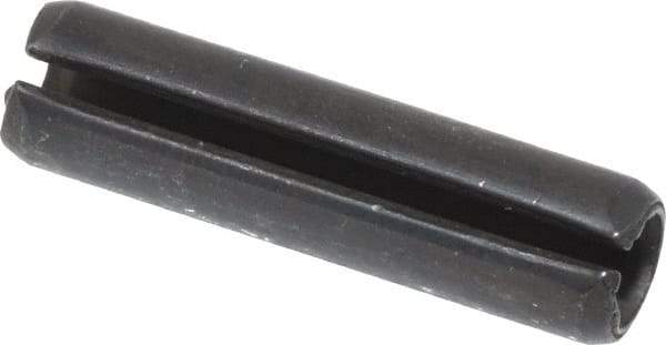 Made in USA - 1/4" Diam x 1" Long Slotted Spring Pin - Grade 1070-1090 Alloy Steel, Black Oxide Finish - USA Tool & Supply