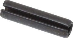 Made in USA - 1/4" Diam x 1" Long Slotted Spring Pin - Grade 1070-1090 Alloy Steel, Black Oxide Finish - USA Tool & Supply