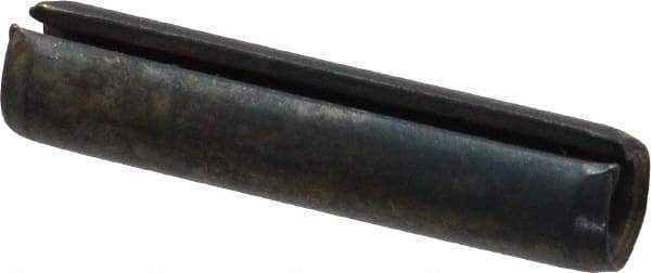 Made in USA - 1/4" Diam x 1-1/8" Long Slotted Spring Pin - Grade 1070-1090 Alloy Steel, Black Oxide Finish - USA Tool & Supply