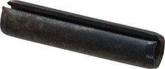 Made in USA - 1/4" Diam x 1-1/8" Long Slotted Spring Pin - Grade 1070-1090 Alloy Steel, Black Oxide Finish - USA Tool & Supply