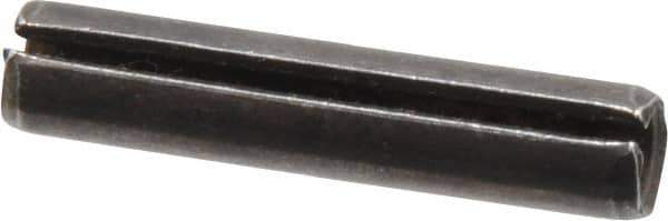 Made in USA - 1/4" Diam x 1-1/4" Long Slotted Spring Pin - Grade 1070-1090 Alloy Steel, Black Oxide Finish - USA Tool & Supply