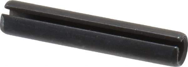 Made in USA - 1/4" Diam x 1-3/8" Long Slotted Spring Pin - Grade 1070-1090 Alloy Steel, Black Oxide Finish - USA Tool & Supply