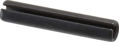 Made in USA - 1/4" Diam x 1-3/8" Long Slotted Spring Pin - Grade 1070-1090 Alloy Steel, Black Oxide Finish - USA Tool & Supply