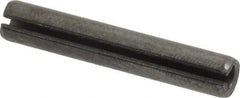 Made in USA - 1/4" Diam x 1-1/2" Long Slotted Spring Pin - Grade 1070-1090 Alloy Steel, Black Oxide Finish - USA Tool & Supply