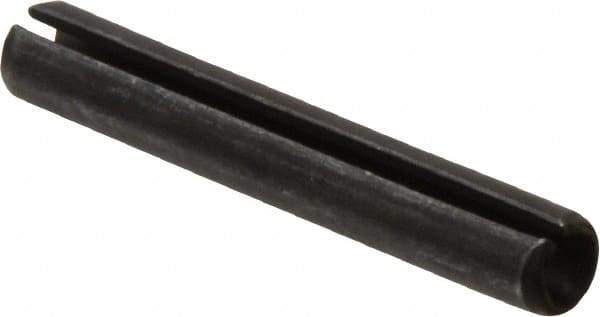 Made in USA - 1/4" Diam x 1-5/8" Long Slotted Spring Pin - Grade 1070-1090 Alloy Steel, Black Oxide Finish - USA Tool & Supply