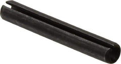 Made in USA - 1/4" Diam x 1-5/8" Long Slotted Spring Pin - Grade 1070-1090 Alloy Steel, Black Oxide Finish - USA Tool & Supply