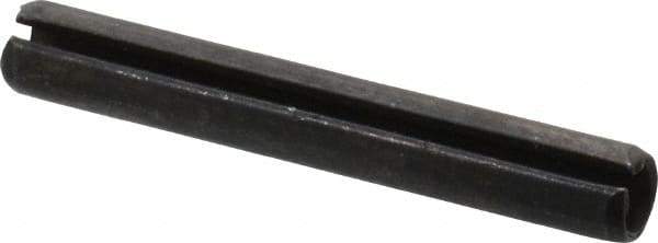 Made in USA - 1/4" Diam x 1-3/4" Long Slotted Spring Pin - Grade 1070-1090 Alloy Steel, Black Oxide Finish - USA Tool & Supply