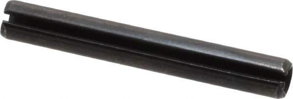 Made in USA - 1/4" Diam x 1-7/8" Long Slotted Spring Pin - Grade 1070-1090 Alloy Steel, Black Oxide Finish - USA Tool & Supply