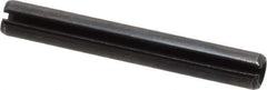 Made in USA - 1/4" Diam x 1-7/8" Long Slotted Spring Pin - Grade 1070-1090 Alloy Steel, Black Oxide Finish - USA Tool & Supply
