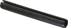 Made in USA - 1/4" Diam x 2" Long Slotted Spring Pin - Grade 1070-1090 Alloy Steel, Black Oxide Finish - USA Tool & Supply