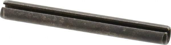 Made in USA - 1/4" Diam x 2-1/4" Long Slotted Spring Pin - Grade 1070-1090 Alloy Steel, Black Oxide Finish - USA Tool & Supply