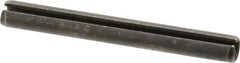 Made in USA - 1/4" Diam x 2-1/4" Long Slotted Spring Pin - Grade 1070-1090 Alloy Steel, Black Oxide Finish - USA Tool & Supply