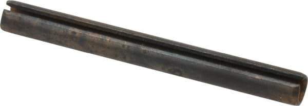 Made in USA - 1/4" Diam x 2-1/2" Long Slotted Spring Pin - Grade 1070-1090 Alloy Steel, Black Oxide Finish - USA Tool & Supply
