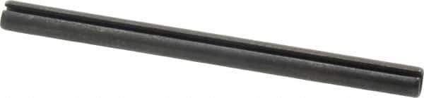Made in USA - 1/4" Diam x 3-1/2" Long Slotted Spring Pin - Grade 1070-1090 Alloy Steel, Black Oxide Finish - USA Tool & Supply