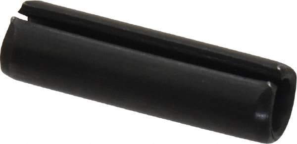Made in USA - 5/16" Diam x 1-1/8" Long Slotted Spring Pin - Grade 1070-1090 Alloy Steel, Black Oxide Finish - USA Tool & Supply
