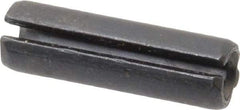 Made in USA - 3/8" Diam x 1-1/4" Long Slotted Spring Pin - Grade 1070-1090 Alloy Steel, Black Oxide Finish - USA Tool & Supply