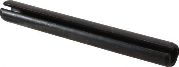 Made in USA - 3/8" Diam x 3-1/4" Long Slotted Spring Pin - Grade 1070-1090 Alloy Steel, Black Oxide Finish - USA Tool & Supply