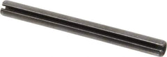Made in USA - 3/8" Diam x 4" Long Slotted Spring Pin - Grade 1070-1090 Alloy Steel, Black Oxide Finish - USA Tool & Supply