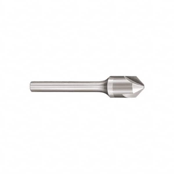 SGS - 1" Head Diam, 1/2" Shank Diam, 3 Flute 90° Solid Carbide Countersink - USA Tool & Supply