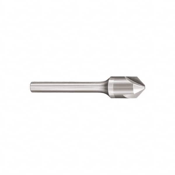 SGS - 3/4" Head Diam, 1/2" Shank Diam, 3 Flute 60° Solid Carbide Countersink - USA Tool & Supply
