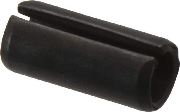 Made in USA - 7/16" Diam x 1" Long Slotted Spring Pin - Grade 1070-1090 Alloy Steel, Black Oxide Finish - USA Tool & Supply