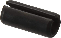 Made in USA - 7/16" Diam x 1" Long Slotted Spring Pin - Grade 1070-1090 Alloy Steel, Black Oxide Finish - USA Tool & Supply