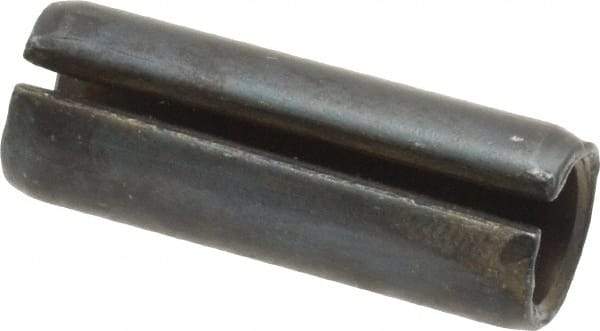 Made in USA - 7/16" Diam x 1-1/4" Long Slotted Spring Pin - Grade 1070-1090 Alloy Steel, Black Oxide Finish - USA Tool & Supply