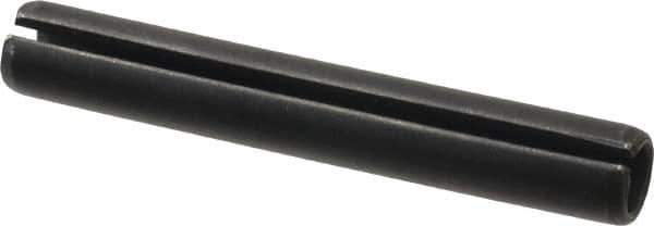 Made in USA - 7/16" Diam x 3" Long Slotted Spring Pin - Grade 1070-1090 Alloy Steel, Black Oxide Finish - USA Tool & Supply