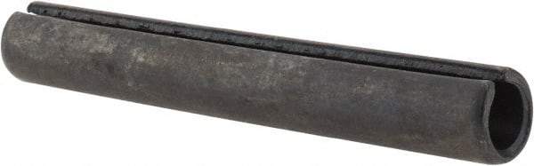 Made in USA - 1/2" Diam x 3-1/2" Long Slotted Spring Pin - Grade 1070-1090 Alloy Steel, Black Oxide Finish - USA Tool & Supply