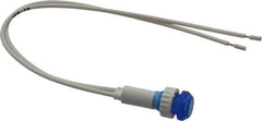 ACI - 12 V Blue Lens Indicating Light - Round Lens, Leads Connector, 31.6" OAL x 13.5" Wide - USA Tool & Supply