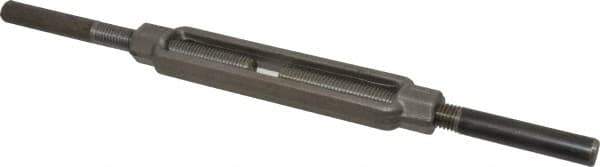 Made in USA - 3,500 Lb Load Limit, 5/8" Thread Diam, 6" Take Up, Steel Stub & Stub Turnbuckle - 7-7/8" Body Length, 7/8" Neck Length, 15" Closed Length - USA Tool & Supply