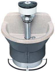 Bradley - Semi-Circular, Foot-Controlled, External Drain, 36" Diam, 3 Person Capacity, Bradstone, Wash Fountain - 1.25 GPM, 9" Bowl Depth, 29-1/4" High - USA Tool & Supply