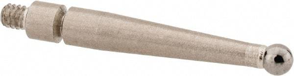Mitutoyo - 2mm Ball Diam, Carbide, Ball Test Indicator Contact Point - 0.79" Contact Point Length, Use with Mitutoyo 513 Series Dial Test Indicators - USA Tool & Supply