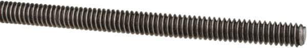 Made in USA - 1/4-20 UNC (Coarse), 3' Long, Low Carbon Steel Threaded Rod - Oil Finish Finish, Right Hand Thread - USA Tool & Supply