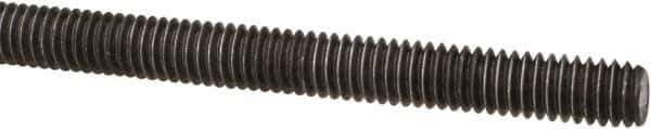 Made in USA - 5/16-18 UNC (Coarse), 3' Long, Low Carbon Steel Threaded Rod - Oil Finish Finish, Right Hand Thread - USA Tool & Supply