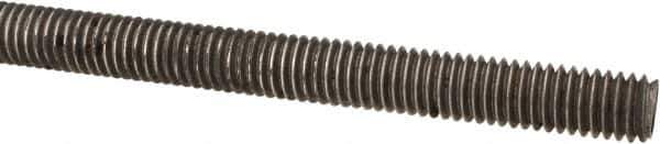 Made in USA - 3/8-16 UNC (Coarse), 3' Long, Low Carbon Steel Threaded Rod - Oil Finish Finish, Right Hand Thread - USA Tool & Supply