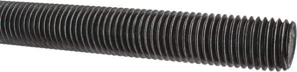 Made in USA - 7/8-9 UNC (Coarse), 3' Long, Low Carbon Steel Threaded Rod - Oil Finish Finish, Right Hand Thread - USA Tool & Supply