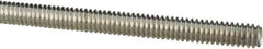 Made in USA - 1/4-20 UNC (Coarse), 3' Long, Low Carbon Steel Threaded Rod - Zinc-Plated Finish, Right Hand Thread - USA Tool & Supply