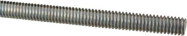 Made in USA - 5/16-18 UNC (Coarse), 3' Long, Low Carbon Steel Threaded Rod - Zinc-Plated Finish, Right Hand Thread - USA Tool & Supply