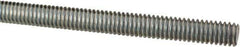 Made in USA - 5/16-18 UNC (Coarse), 3' Long, Low Carbon Steel Threaded Rod - Zinc-Plated Finish, Right Hand Thread - USA Tool & Supply
