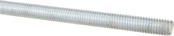 Made in USA - 3/8-16 UNC (Coarse), 3' Long, Low Carbon Steel Threaded Rod - Zinc-Plated Finish, Right Hand Thread - USA Tool & Supply