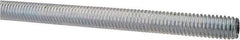 Made in USA - 7/16-14 UNC (Coarse), 3' Long, Low Carbon Steel Threaded Rod - Zinc-Plated Finish, Right Hand Thread - USA Tool & Supply