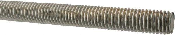 Made in USA - 5/8-11 UNC (Coarse), 3' Long, Low Carbon Steel Threaded Rod - Zinc-Plated Finish, Right Hand Thread - USA Tool & Supply