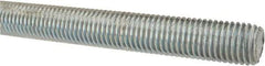 Made in USA - 3/4-10 UNC (Coarse), 3' Long, Low Carbon Steel Threaded Rod - Zinc-Plated Finish, Right Hand Thread - USA Tool & Supply