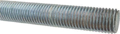 Made in USA - 1-8 UNC (Coarse), 3' Long, Low Carbon Steel Threaded Rod - Zinc-Plated Finish, Right Hand Thread - USA Tool & Supply