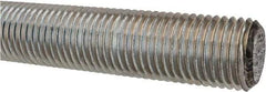 Made in USA - 1-1/4-7 UNC (Coarse), 3' Long, Low Carbon Steel Threaded Rod - Zinc-Plated Finish, Right Hand Thread - USA Tool & Supply
