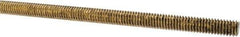 Made in USA - 5/16-18 UNC (Coarse), 3' Long, Brass Threaded Rod - Right Hand Thread - USA Tool & Supply